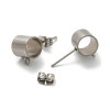 Support rond ondulé brossé pour boucles d'oreilles (2pcs)