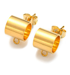 Support rond ondulé brossé pour boucles d'oreilles (2pcs)