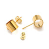 Support rond ondulé brossé pour boucles d'oreilles (2pcs)