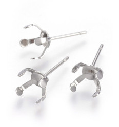 Support rond ondulé brossé pour boucles d'oreilles (2pcs)