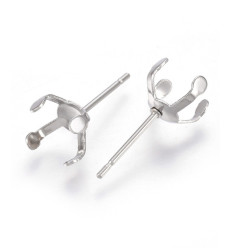 Support rond ondulé brossé pour boucles d'oreilles (2pcs)