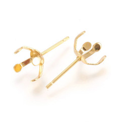 Support rond ondulé brossé pour boucles d'oreilles (2pcs)