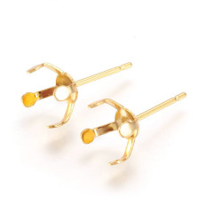 Support rond ondulé brossé pour boucles d'oreilles (2pcs)