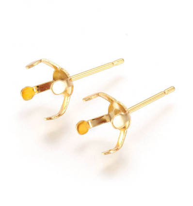 Supports boucles d'oreilles griffes en acier (2pcs)
