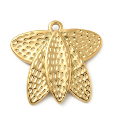 Pendentif feuille avec traits