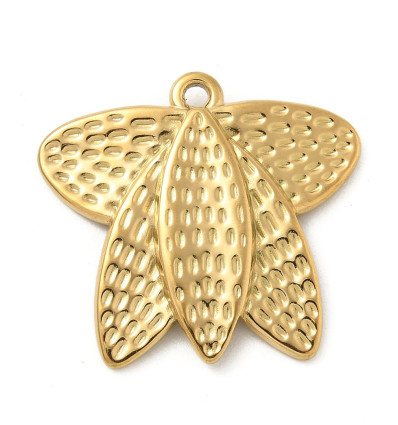Pendentif feuille avec traits
