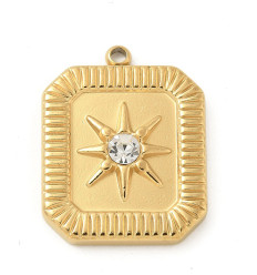 Pendentif plaque rectangle - étoile