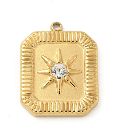 Pendentif plaque rectangle - étoile