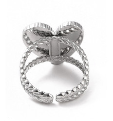 Bague large avec attache soudée en acier inoydable 316L