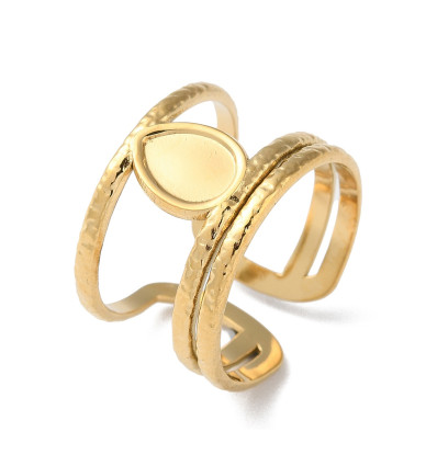 Bague double avec goutte