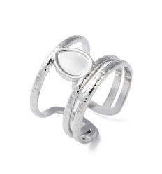 Bague large avec attache soudée en acier inoydable 316L