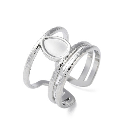 Bague double avec goutte