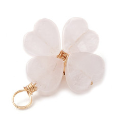 Pendentif trèfle quartz rose