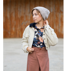 Tissu jacquard bio "Leaf" - Mind The Maker