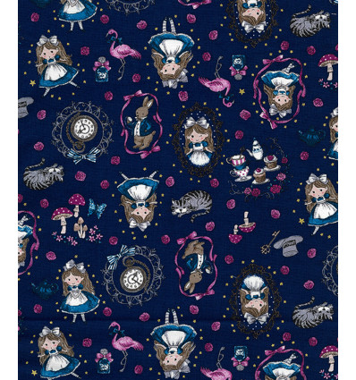 Tissu Sakura on blue by Kokka