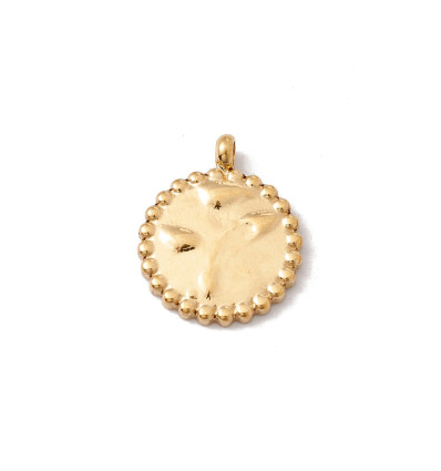 Pendentif pastille inoxydable poinçonnée