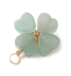 Pendentif trèfle quartz rose