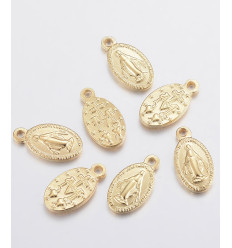 Pendentif ovale vierge inoxydable