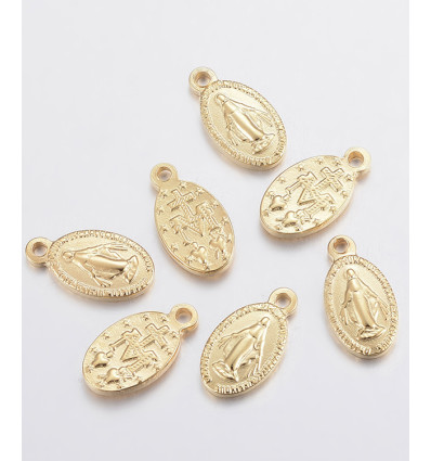 Pendentif ovale vierge inoxydable