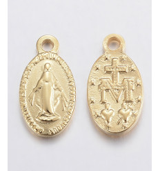 Pendentif ovale vierge inoxydable