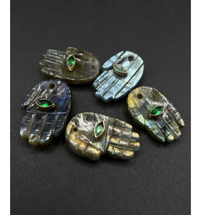 labradorite - pendentif main en pierre
