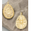 Pendentif médaille ovale estampe fleur
