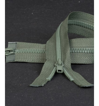 50 cm - zip double curseur séparable marron