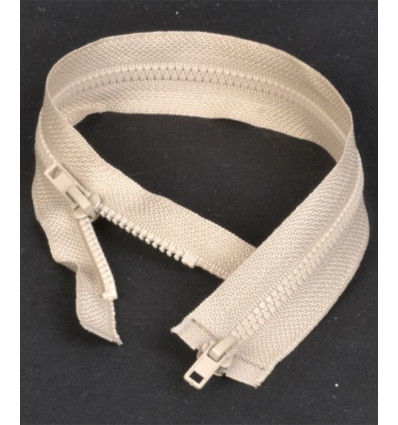 50 cm - zip double curseur séparable gris