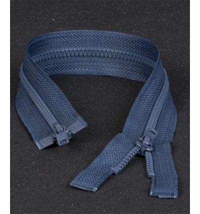 50 cm - zip double curseur séparable marine
