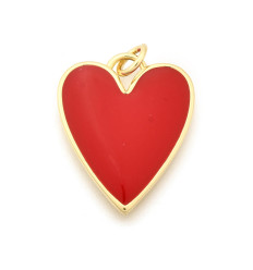 Pendentif grand coeur émaillée