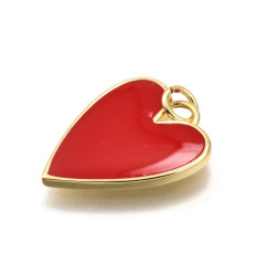 Pendentif grand coeur émaillée