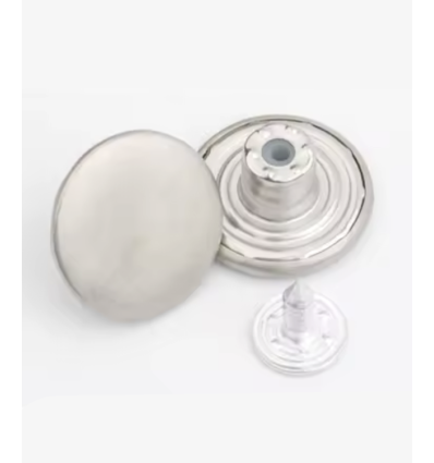 17mm - Bouton de jeans argenté mat