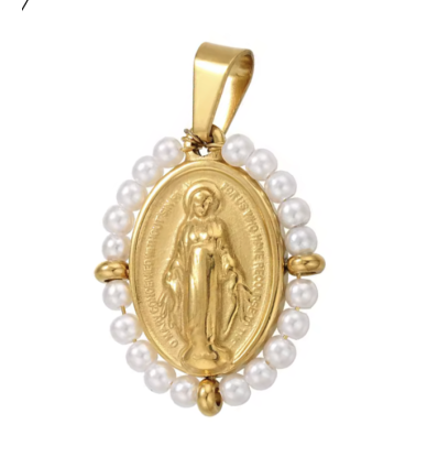 Pendentif pastille inoxydable poinçonnée