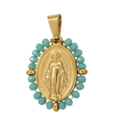 Pendentif pastille inoxydable poinçonnée