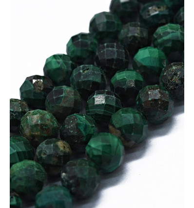 6mm - malachite facette - Chapelet pierre