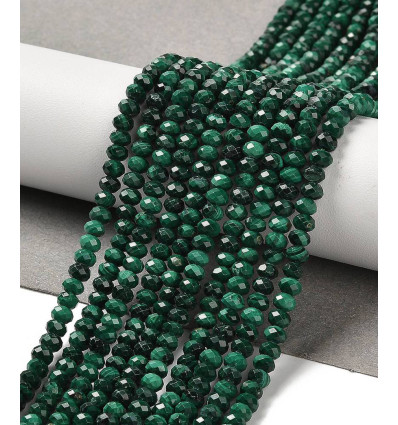 4mm - malachite facette - Chapelet pierre