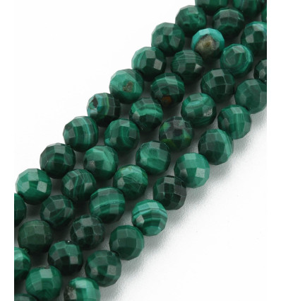 4x3mm - malachite facette - Chapelet pierre