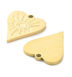 Pendentif coeur oeil gravé en acier