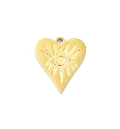 Pendentif oeil articulé + zircon vert