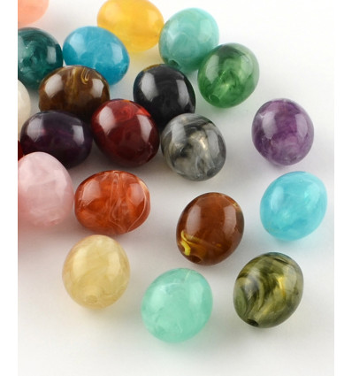 (10pcs) Perle ovale en acrylique