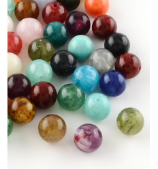 Lot de perles petits fleurs margueritte en acrylique (20pcs)