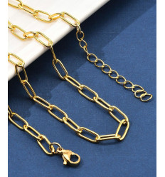 Collier chaine avec fermoir acier inoxydable