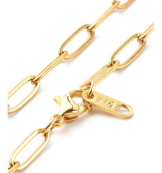 Collier chaine avec fermoir acier inoxydable