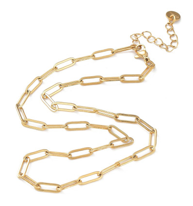 Collier chaine avec fermoir acier inoxydable