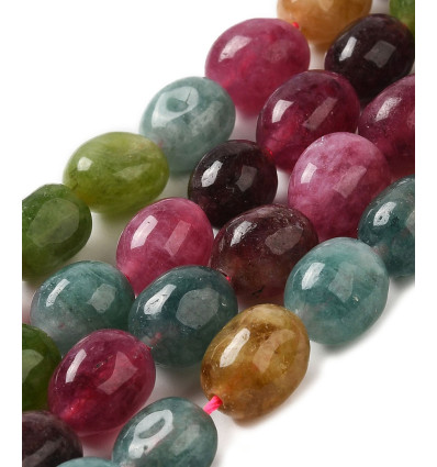 10mm - jade teinté ovale- Chapelet pierre