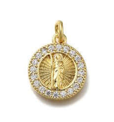 Pendentif médaille vierge + zircon