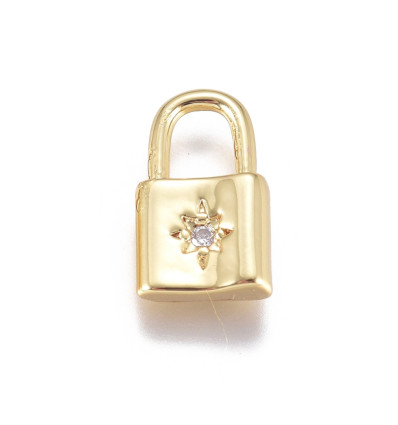 Pendentif cadenas + zircon