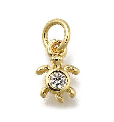 Pendentif oeil articulé + zircon vert