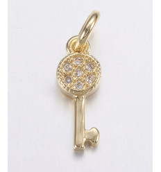 Pendentif oeil articulé + zircon vert