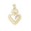 Pendentif oeil articulé + zircon vert